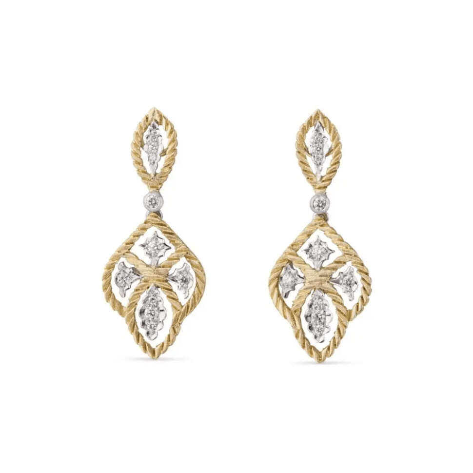 Buccellati Etoilée earrings in yellow gold, white gold and diamonds