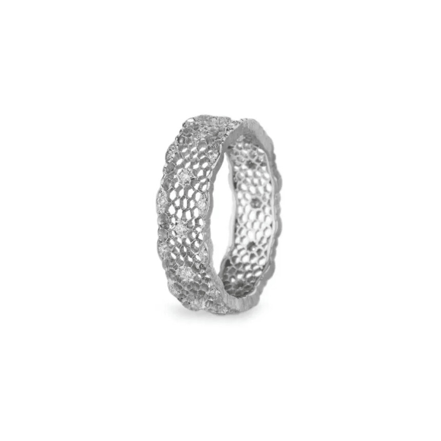 Buccellati Eternelle Tulle ring in white gold and diamond