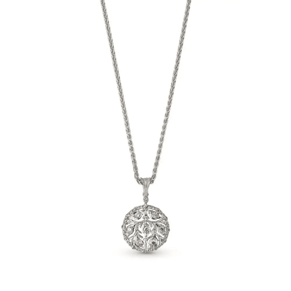 Buccellati Ramage necklace in white gold and diamond