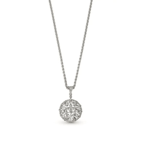 Collier Buccellati Ramage en or blanc et diamants