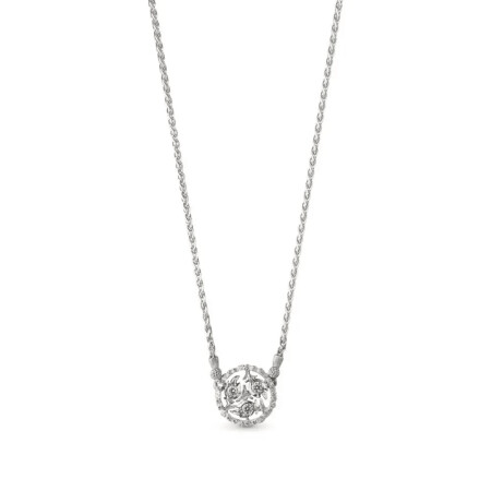 Collier Buccellati Ramage en or blanc et diamants