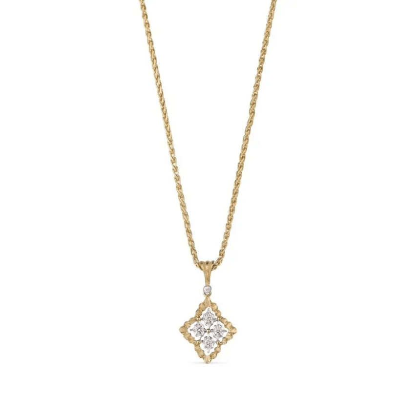 Buccellati Rombi necklace in yellow gold, white gold and diamonds