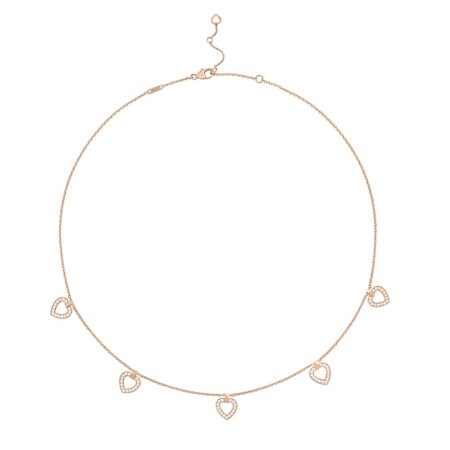 Collier Fred Pretty Woman Multihearts réversible or rose et diamants