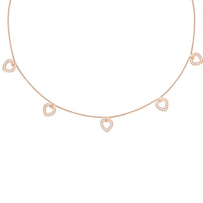 Collier Fred Pretty Woman Multihearts réversible or rose et diamants