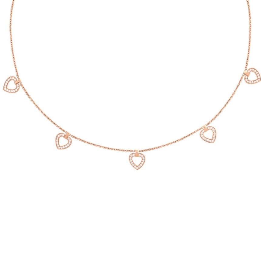 Fred Pretty Woman Multihearts necklace reversible or pink and diamonds