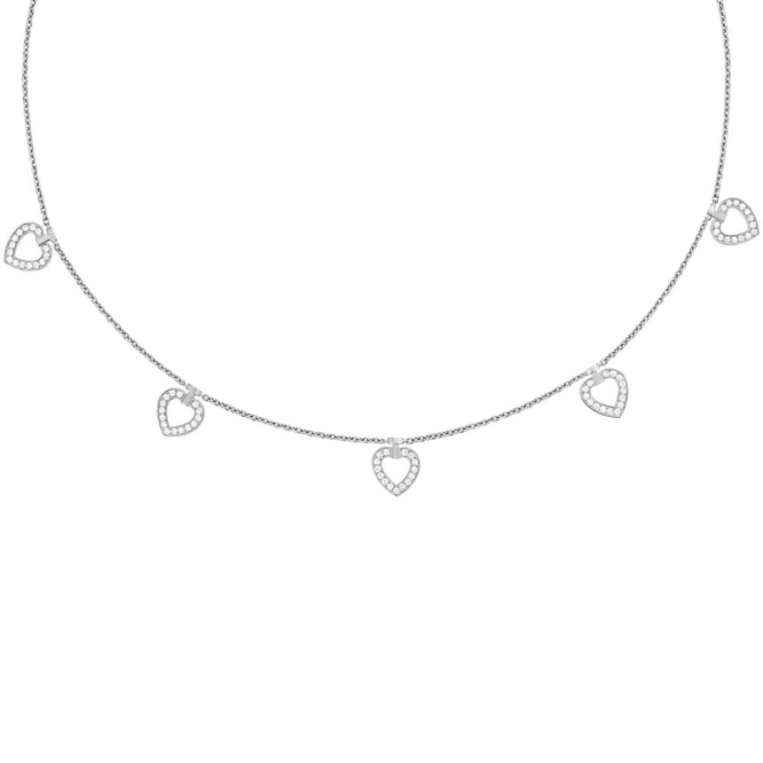 Fred Pretty Woman Multihearts reversible necklace in white gold and diamonds