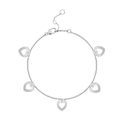 Bracelet Fred Pretty Woman Multihearts réversible, or blanc et diamants