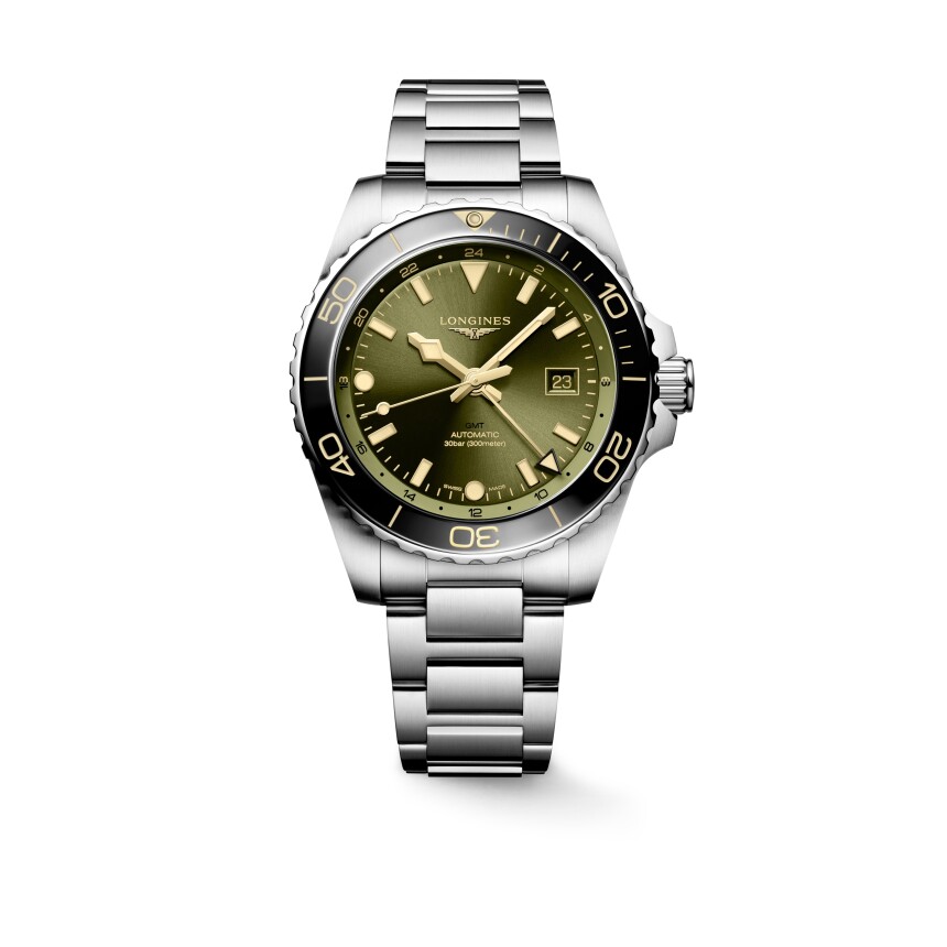 Longines Hydroconquest GMT Watch green dial - 43mm