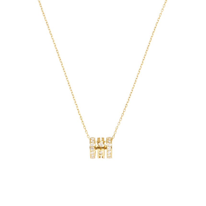 dinh van Pulse necklace 3 Rows in yellow gold an diamonds
