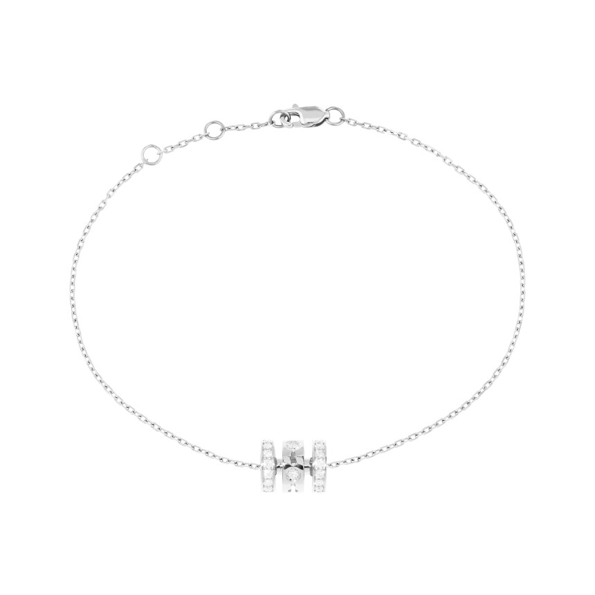 Bracelet dinh van Pulse 3 Rangées en or blanc et diamants