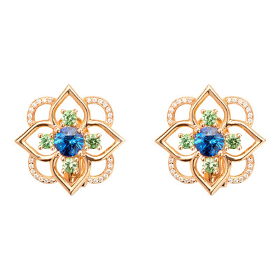 Boucles d\'Oreilles Mellerio Giardino Saphir