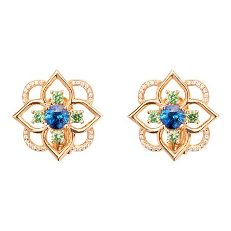 Boucles d\'Oreilles Mellerio Giardino Saphir