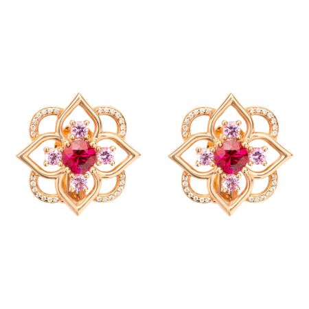 Boucles d\'Oreilles Mellerio Giardino Rubis