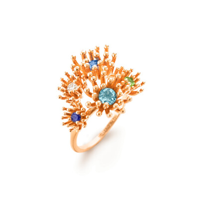 Bague Mellerio Les Muses Le Petit Cactus Bleu 5 Motifs