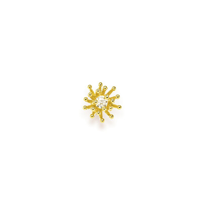 Mono Puce d\'oreille Mellerio Les Muses Le Petit Cactus Vanille en or vert