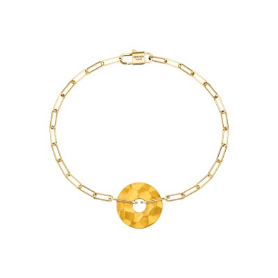 Bracelet sur chaine Dinh Van Pi 14 mm en or jaune et diamant