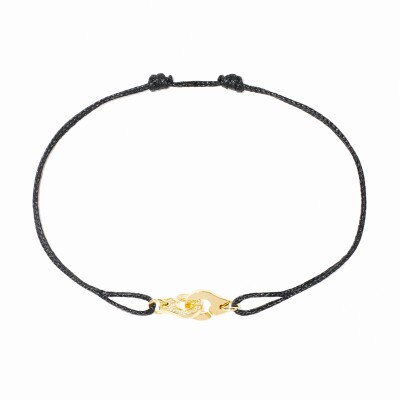 Bracelet sur cordon Menottes Dinh Van R6,5 en or jaune et diamants