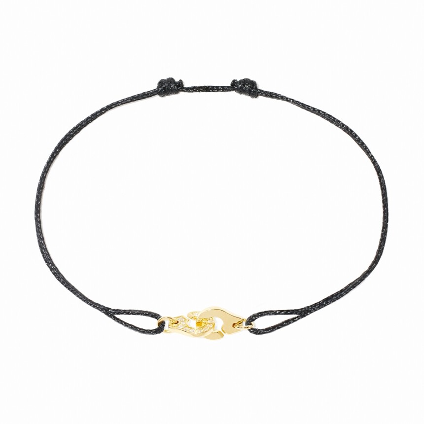 Menottes Dinh Van R6.5 cord bracelet in yellow gold and diamonds