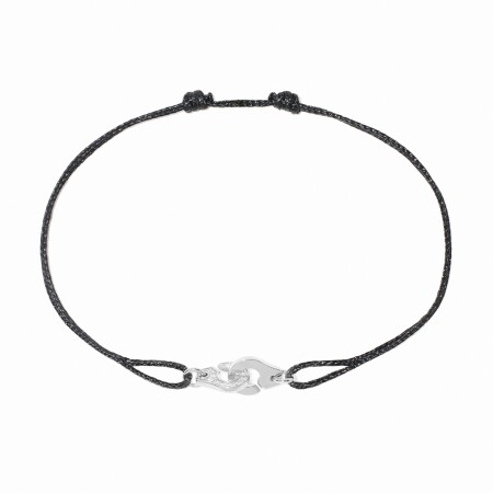 Bracelet sur cordon Menottes Dinh Van R6,5 en or blanc et diamants