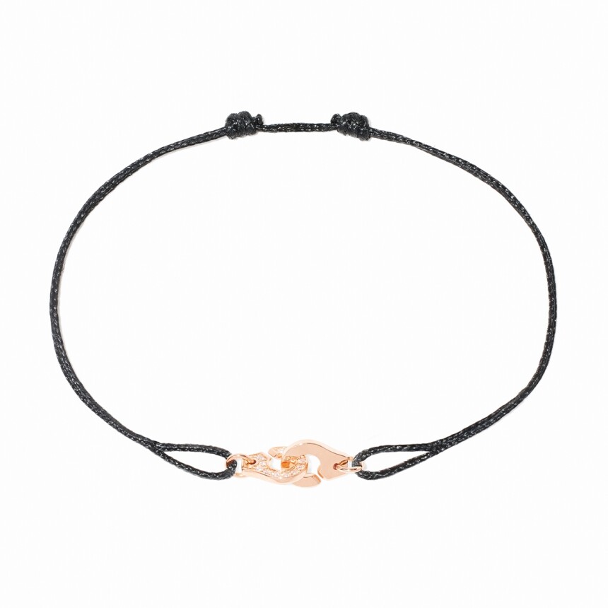Bracelet sur cordon Menottes Dinh Van R6,5 en or rose et diamants
