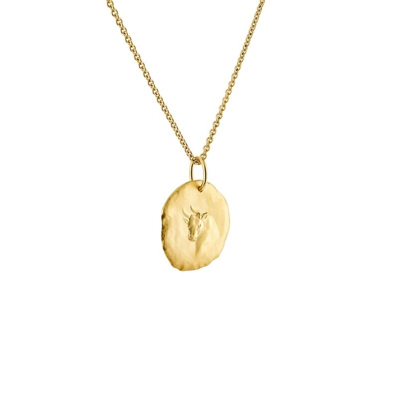 Arthus Bertrand Les Médailles Astro Taureau and Limé Forçat Chain necklace in yellow gold