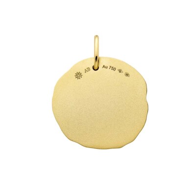 Arthus Bertrand Medals Astro Aries necklace and round chain Forçat in sand yellow gold