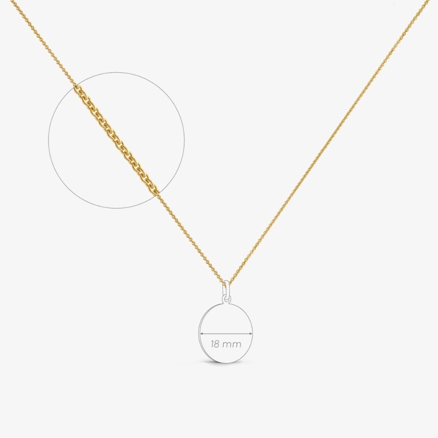 Arthus Bertrand Medals Astro Aries necklace and round chain Forçat in sand yellow gold