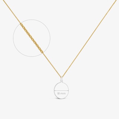 Arthus Bertrand Medals Astro Aries necklace and round chain Forçat in sand yellow gold