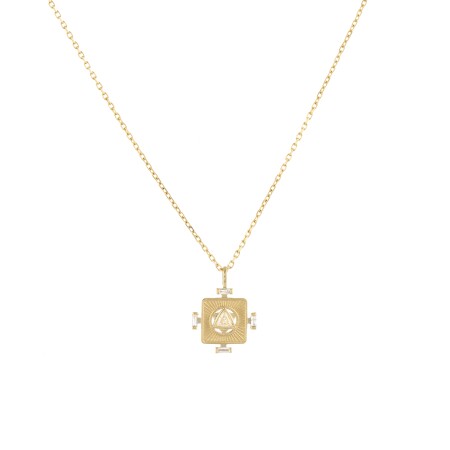 Céline Daoust Trillion Necklace in yellow gold and diamonds