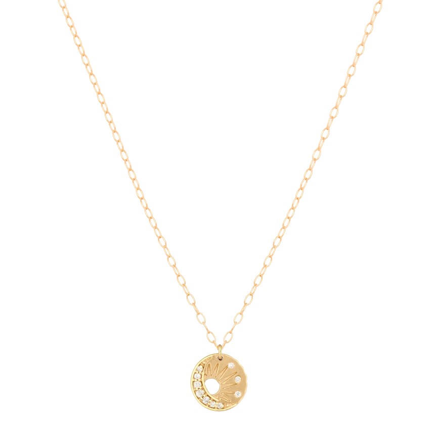 Celine Daoust Baby Sun & Diamonds Moon Necklace