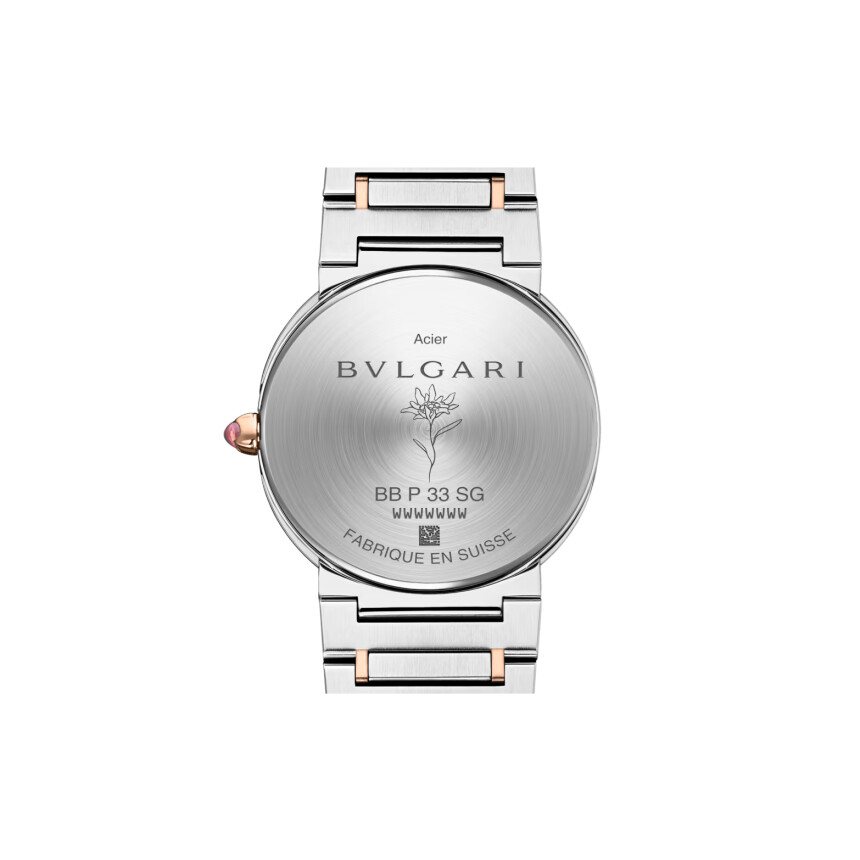 Montre Bvlgari x Lisa Bvlgari Lady en acier inoxydable et en or rose 33mm