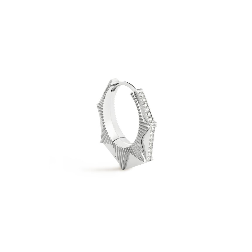 Marie Lichtenberg NYC mono earring in white gold and medium diamonds