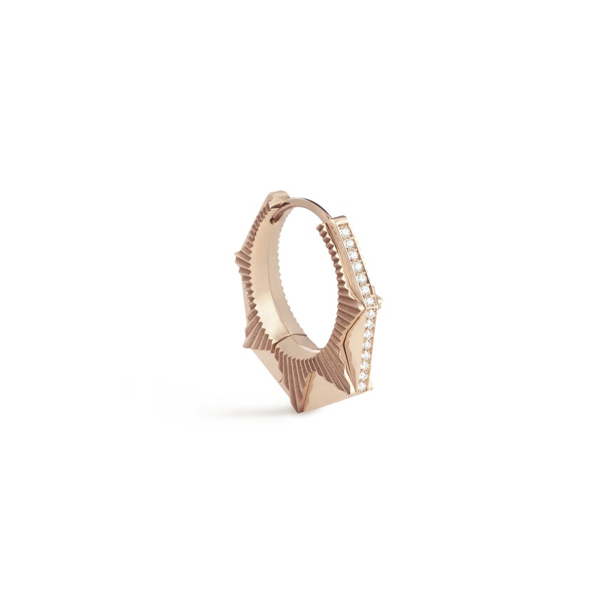 Marie Lichtenberg NYC mono earring in rose gold and diamonds medium