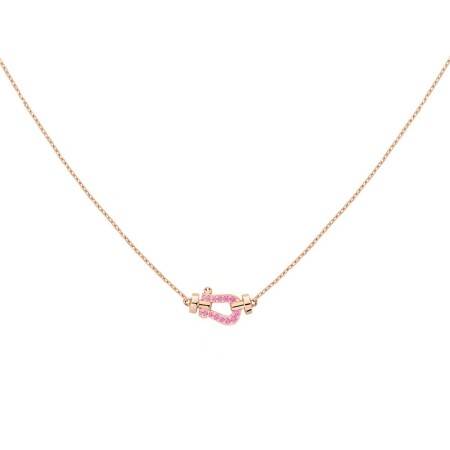 Collier Fred Force 10 Petit Modèle en or rose semi pavé de saphirs roses