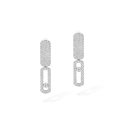 Boucles d\'oreilles Messika Imperial Move petit modèle en or blanc et diamant