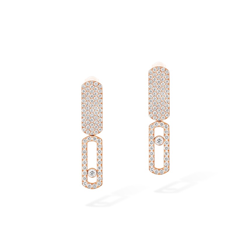 Messika Imperial Move small model earrings in pink gold and diamond