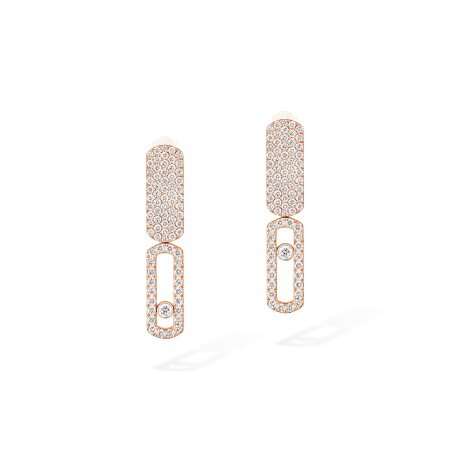 Boucles d\'oreilles Messika Imperial Move petit modèle en or rose et diamant