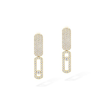 Boucles d\'oreilles Messika Imperial Move petit modèle en or jaune et diamant