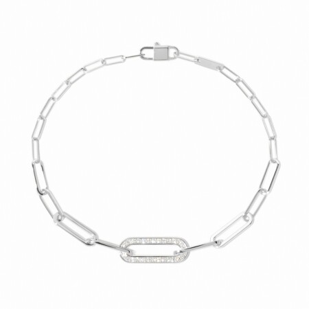 Bracelet Dinh Van Maillon petit modèle en or blanc et diamants