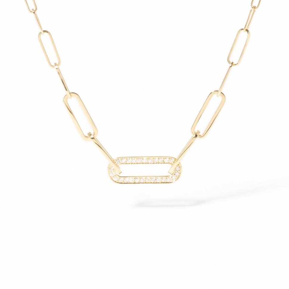 Dinh Van small necklace in yellow gold and diamonds