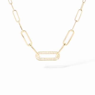 Collier Dinh Van Maillon petit modèle en or jaune et diamants