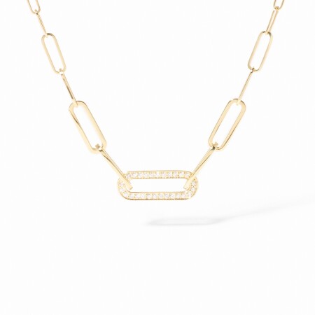 Collier Dinh Van Maillon petit modèle en or jaune et diamants