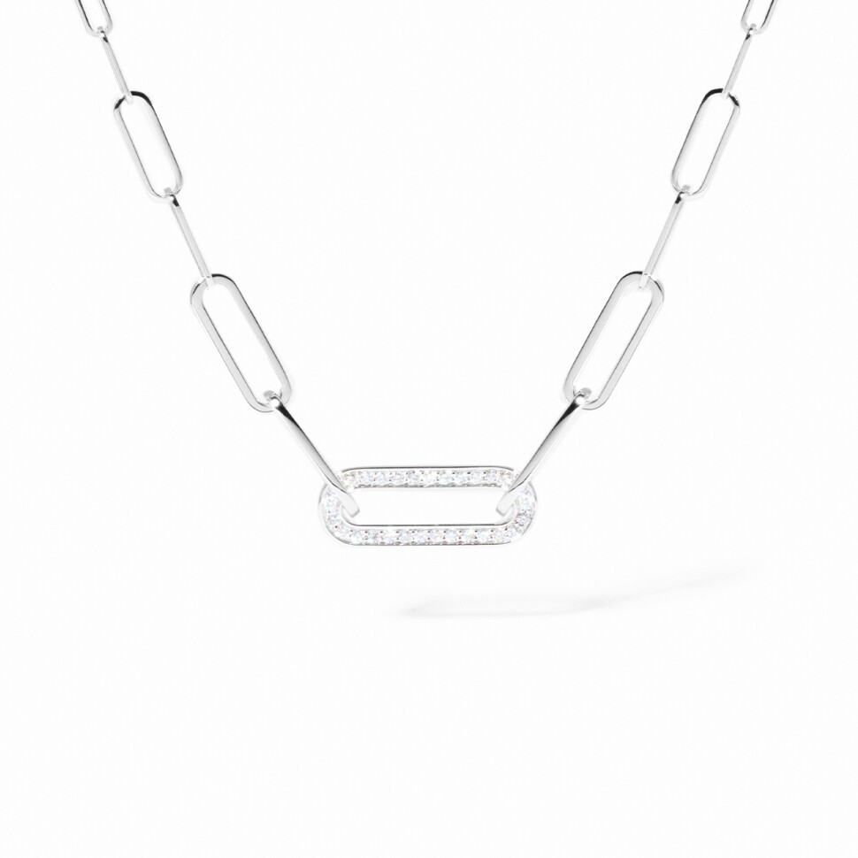 Dinh Van small necklace in white gold and diamonds