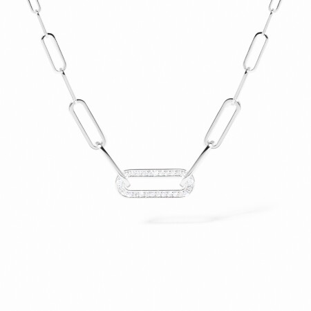 Collier Dinh Van Maillon petit modèle en or blanc et diamants