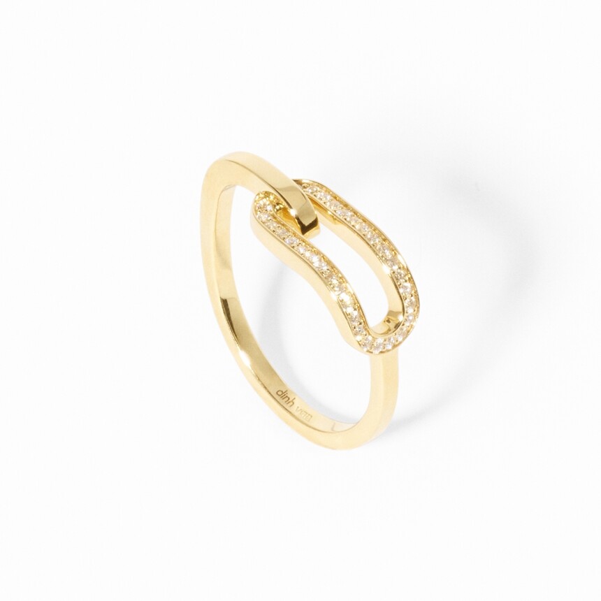 Dinh Van Maillon small model ring in yellow gold and diamonds