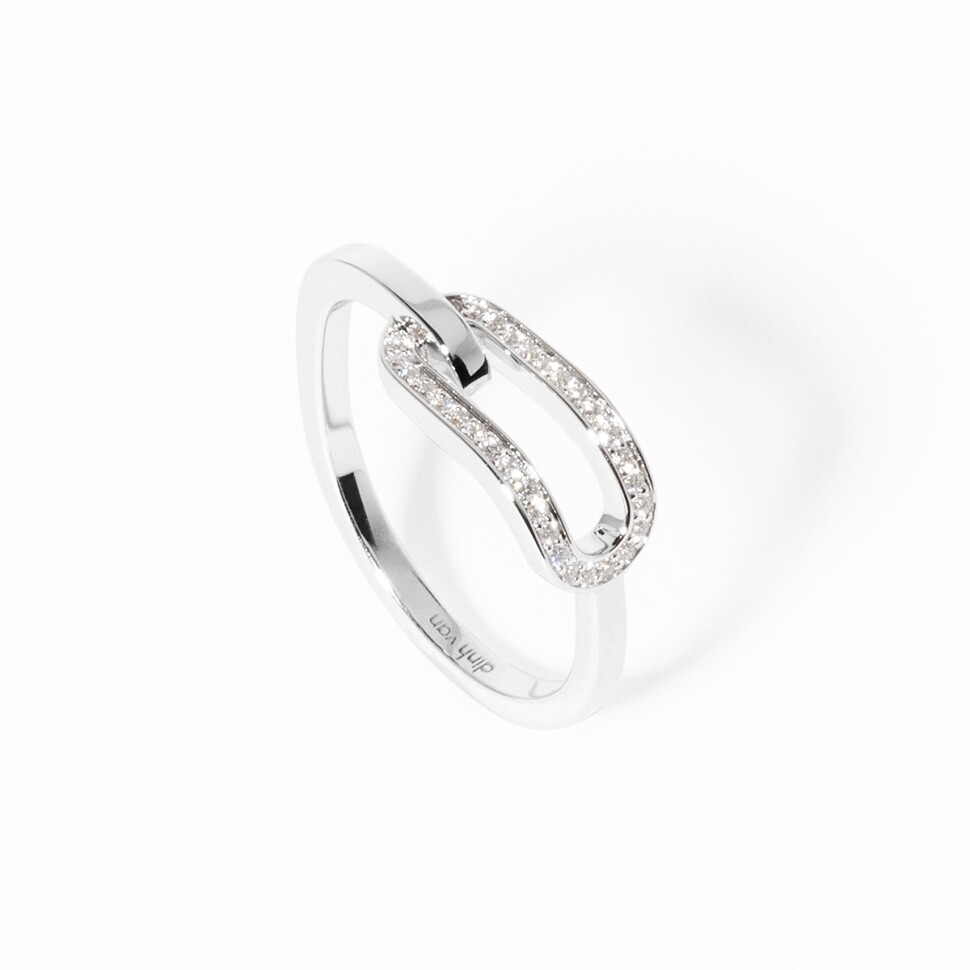 Dinh Van Maillon small model ring in white gold and diamonds