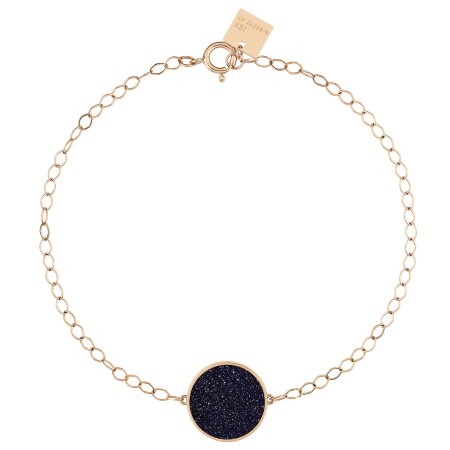 Bracelet Ginette NY EVER en or rose et pierre de sable bleu