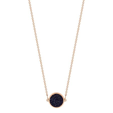 Collier Ginette NY MINI EVER en or rose et pierre de sable bleu