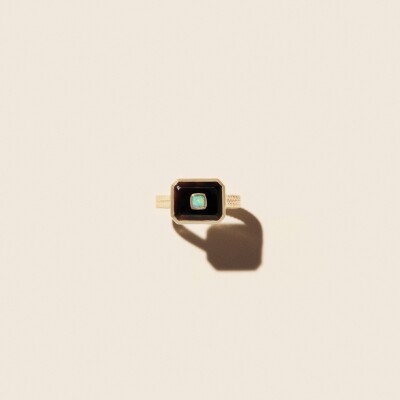 Pascale Monvoisin Anton N°1 in yellow gold and black onyx ring