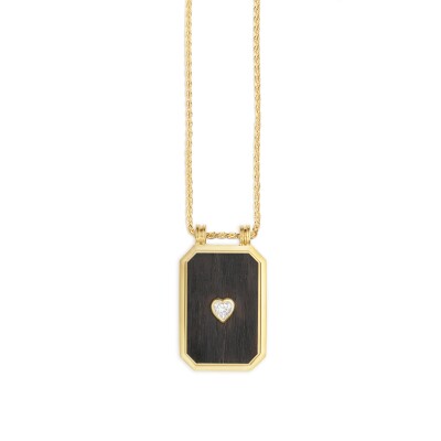 Scapulaire Marie Lichtenberg Ebony Heart en ébène et or jaune